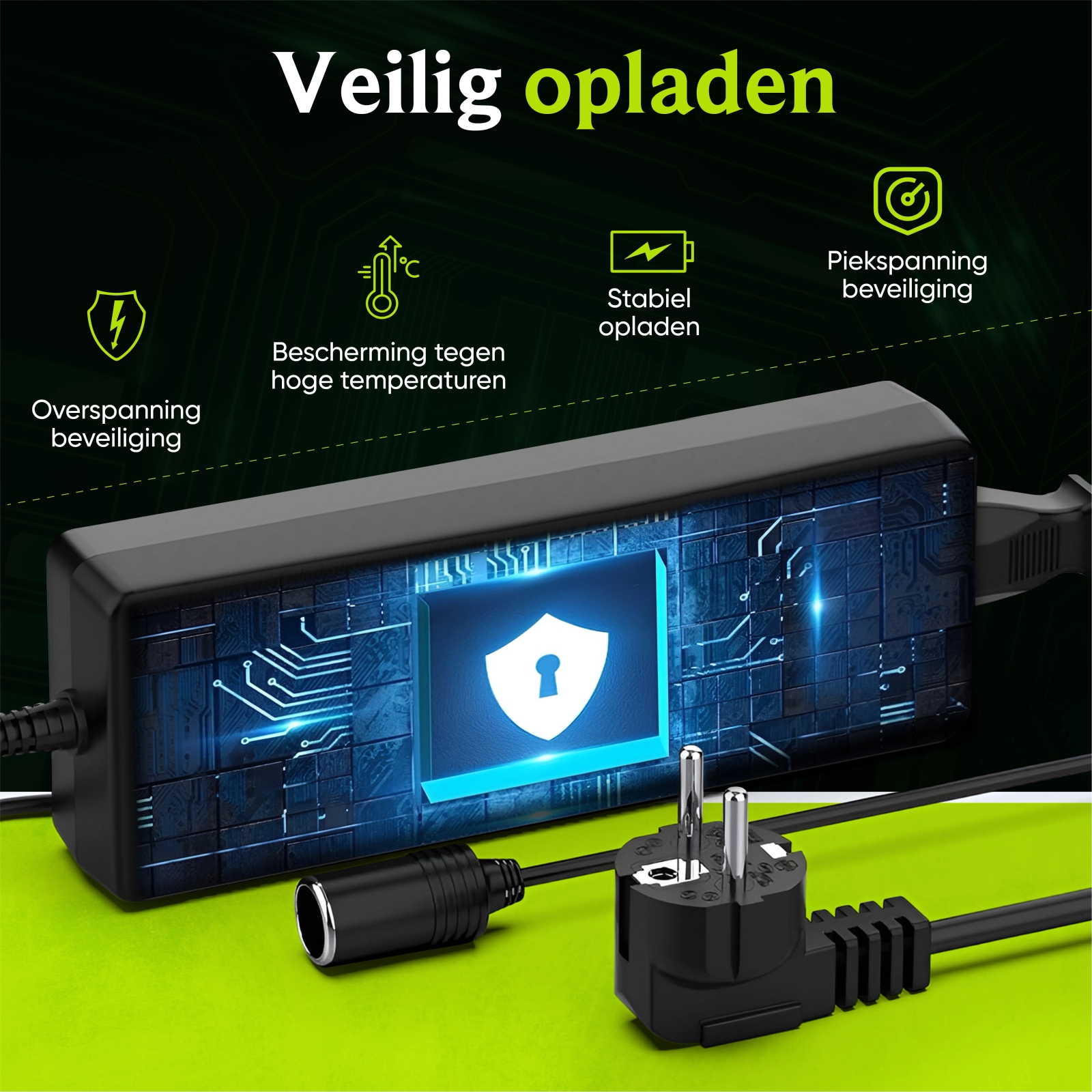 EcoLine - Adapter 230V naar 12V aansluiting 72W - Omvormer AC naar DC - voor Koelbox - zwart (3).jpg