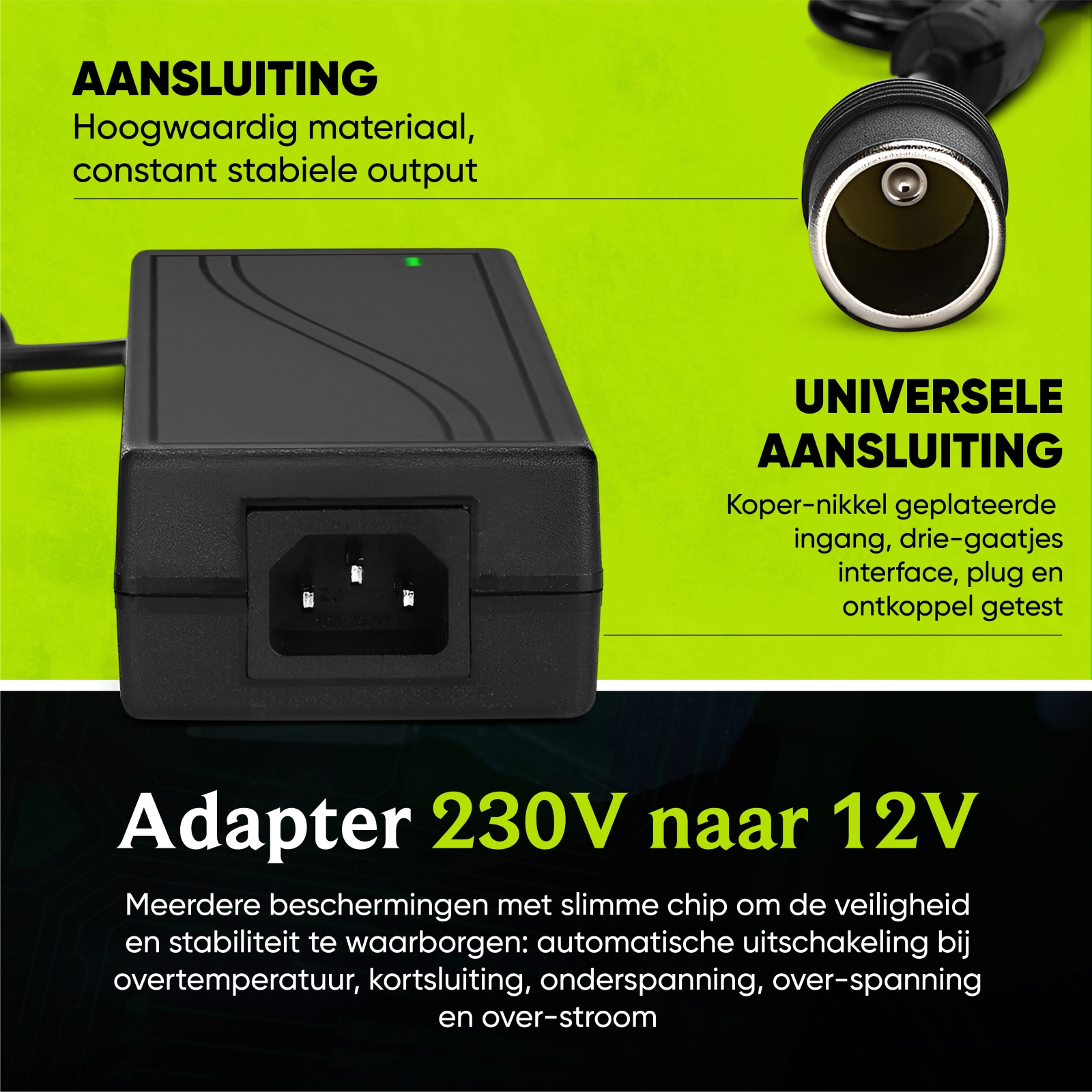 EcoLine - Adapter 230V naar 12V aansluiting 72W - Omvormer AC naar DC - voor Koelbox - zwart (2).jpg