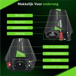 EcoLine - Inverter 12V To 220V  230V cigarette lighter - 300w  600w Power - Modified Sine - Car inverter - socket - car charger (4).jpg