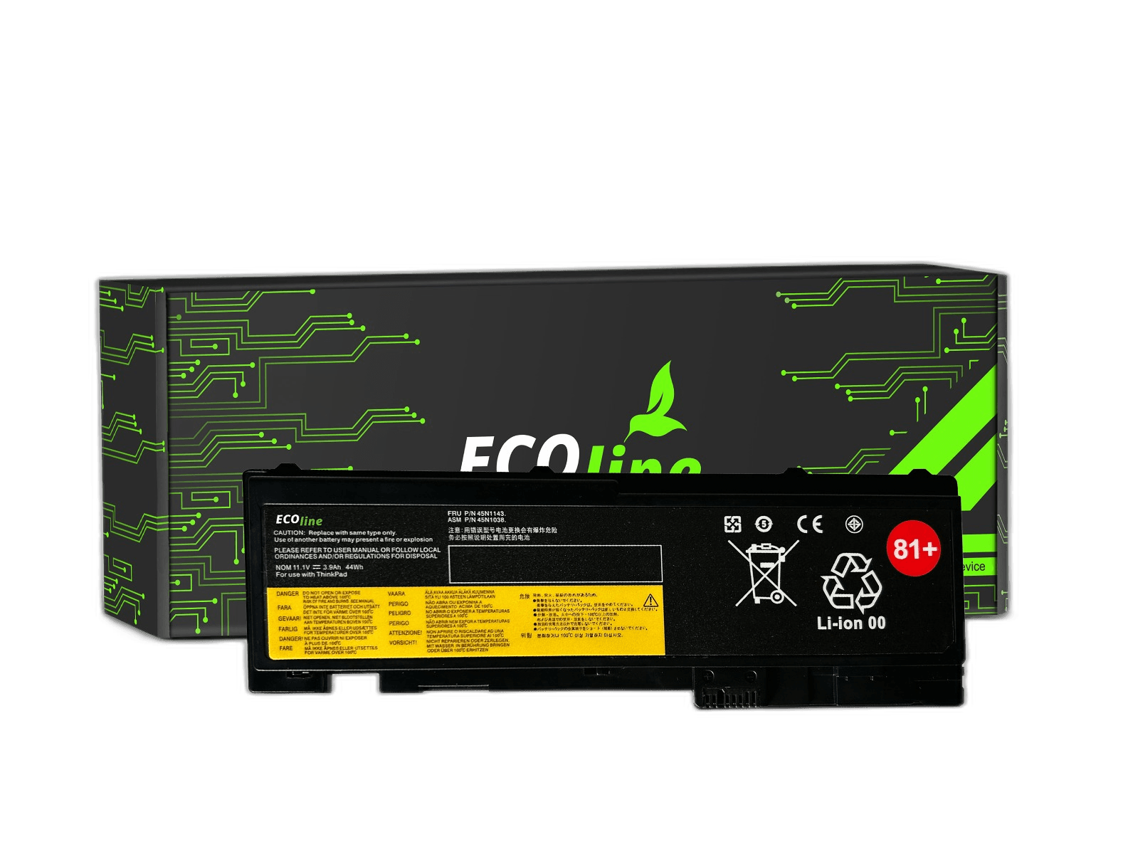 EcoLine – 0A36309 42T4844 kompatibel mit Lenovo ThinkPad T430s T430si / 11,1 V 3400 mAh