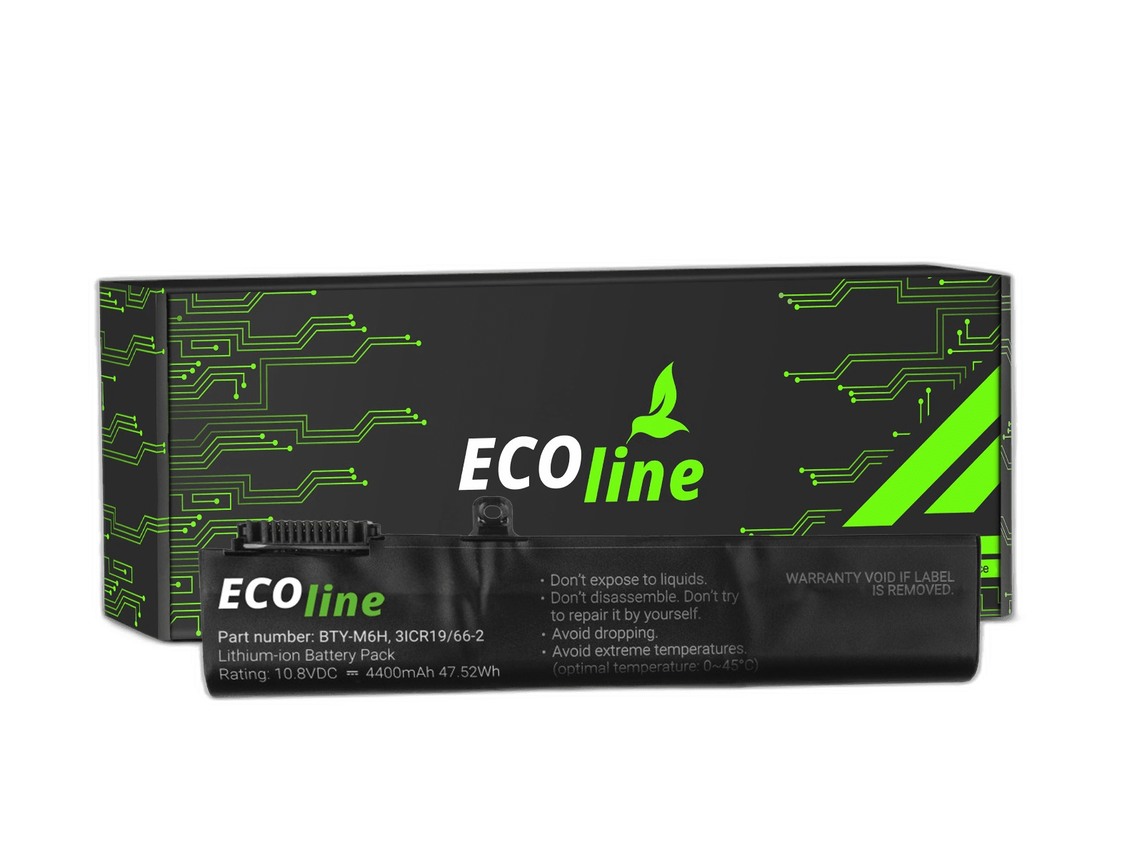 EcoLine – BTY-M6H Akku kompatibel mit MSI GE62 GE63 GE72 GE73 GE75 GL62 GL63 GL73 GL65 GL72 GP62 GP63 GP72 GP73 GV62 GV72 PE60 PE70 / 10,8 V 4400 mAh