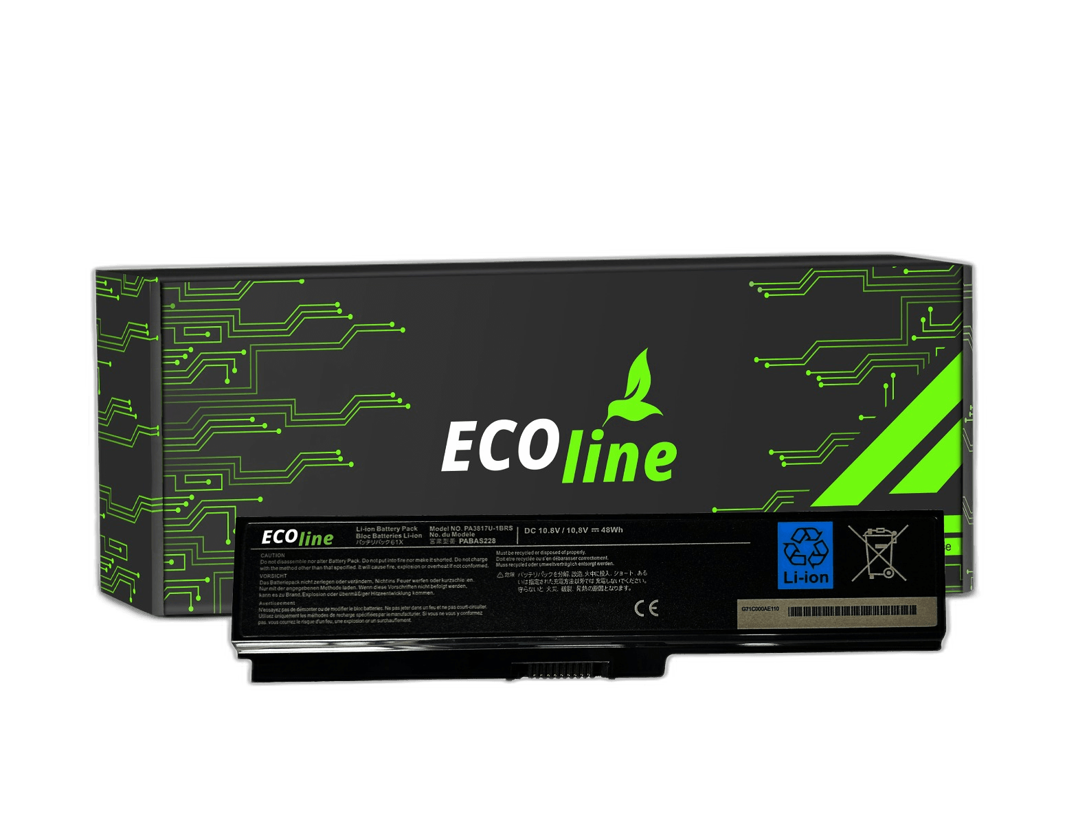 EcoLine - PA3817U-1BRS Akku kompatibel mit Toshiba Satellite C650 C650D C660 C660D L650D L655 L750 PA3817U-1BRS / 11,1 V 4400 mAh