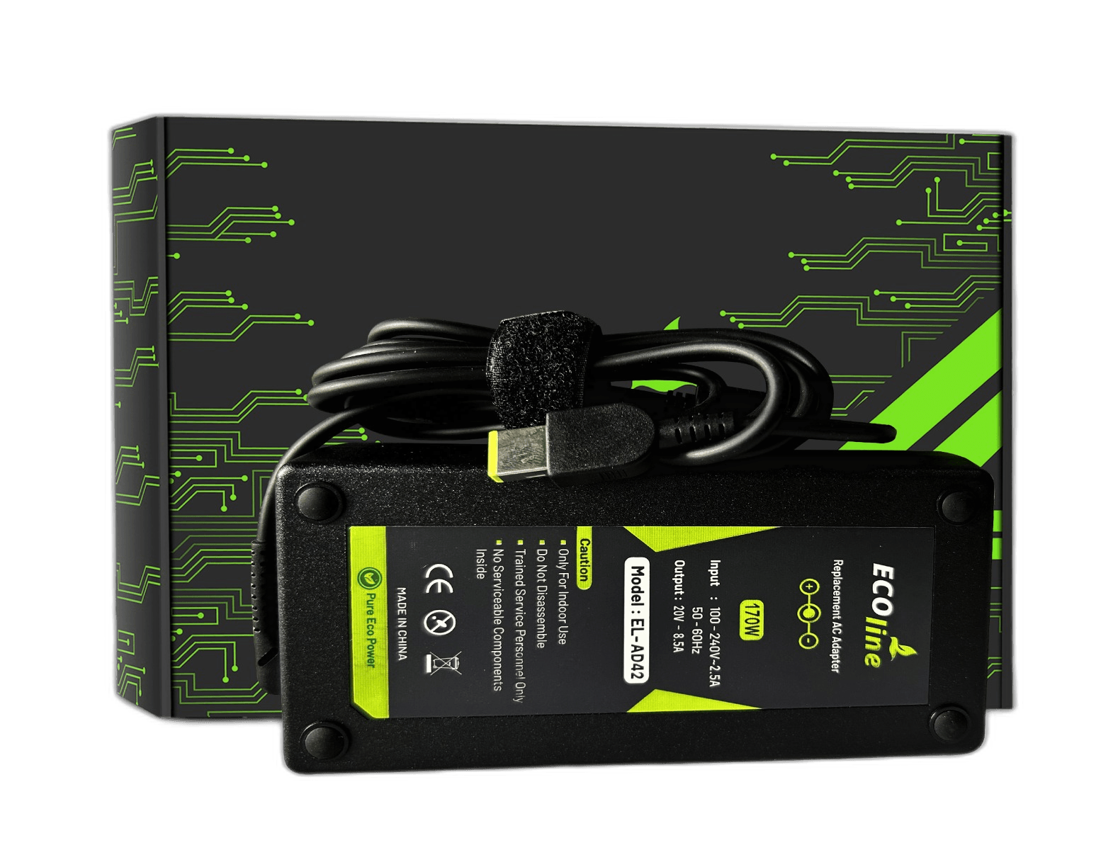 EcoLine - Ladegerät / AC-Adapter - Passend für Lenovo IdeaPad Y400 Y410p Y500 Y510p - 20V 8,5A 170W