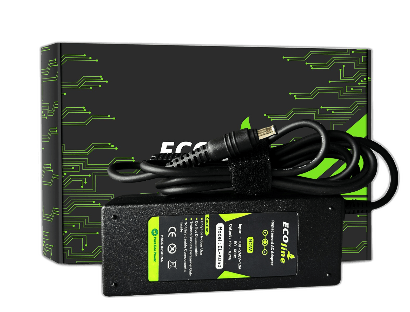 EcoLine - Ladegerät / AC-Adapter - Kompatibel mit dem Samsung NP-P50 NP-P60 NP-M70 Pro R510 R530 R540 R580 RV511 - 19V 4,74A 90W