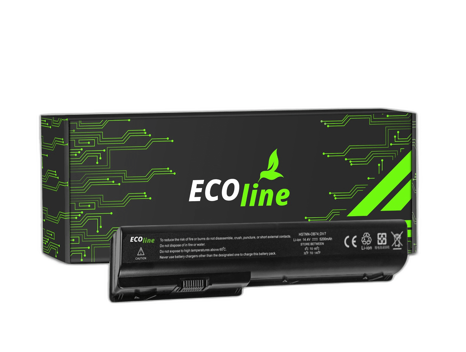 HSTNN-DB75 Batterij Geschikt voor de HP Pavilion HDX18 DV7 DV7T DV7Z DV8 / 14.4V 6600mAh
